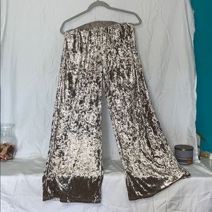 crushed velvet gold dress pants